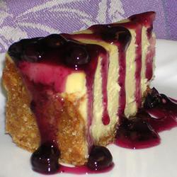 Cheesecake met bosbessen en witte chocolade
